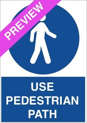 Use Pedestrian Path Blue  Free Sign Download