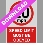 Speed Limit Must Be Obeyed 20Mph Red Sign Free Download