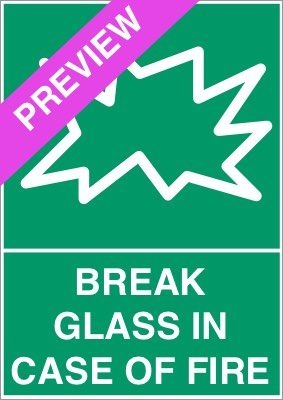 Break Glass In Case Of Emergency Green Sign Free Download