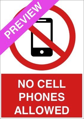 No Cell Phones Allowed Red Sign Free Download