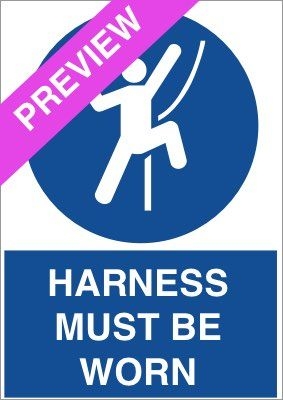 Harness Must Be Worn Blue Sign Variation 1 Free Download