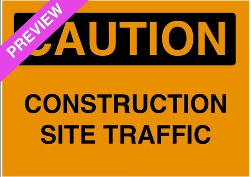 Construction Site Traffic Orange Sign | Free Download