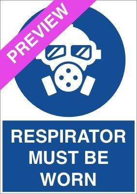 Respirator Must Be Worn Blue Sign Free Download