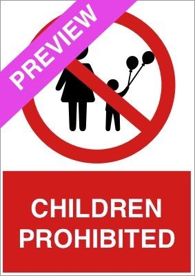 Children Prohibited Red Sign Free Download