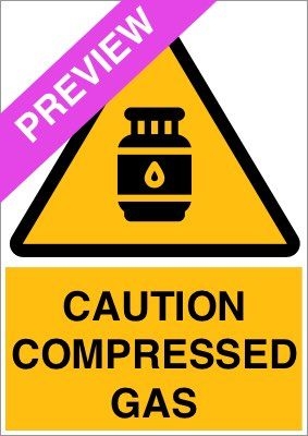 Caution Compressed Gas Yellow Sign Free Download