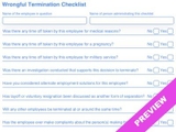 Wrongful Termination Pre-Termination Checklist