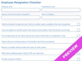 Employee Resignation Checklist Template