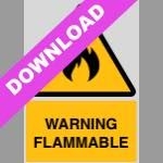 Warning Flammable Yellow Sign Free Download