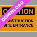 Construction Site Entrance Orange Sign | Free Resource