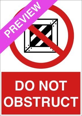 Do Not Obstruct Red Sign Free Download