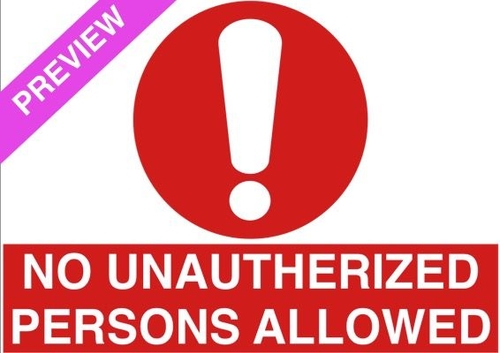 No Unauthorized Persons Sign | Free Download