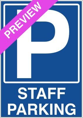 Staff Parking Blue Sign Free Download