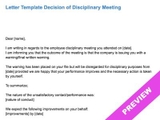 Decision of Employee Disciplinary Meeting Report