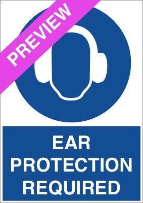 Ear Protection Required Blue Sign Free Download