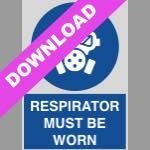 Respirator Must Be Worn Blue Sign Free Download