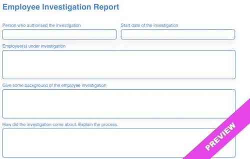 Employee Investigation Report Template