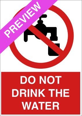 Do Not Drink The Water Red Sign Free Download