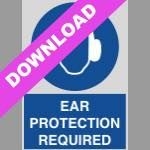 Ear Protection Required Blue Sign Free Download