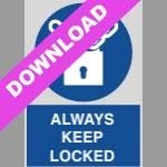 Always Keep Locked Blue Sign Free Download