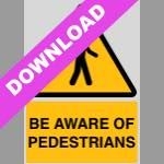 Beware Of Pedestrians Yellow Sign Free Download