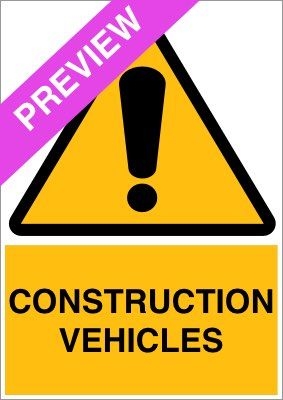 Construction Vehicles Yellow Sign Free Download
