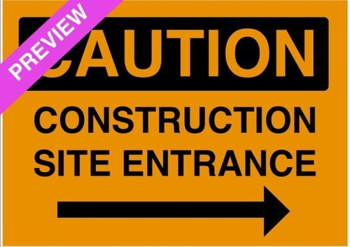 Construction Site Entrance Right Orange Sign | Free SME Tool