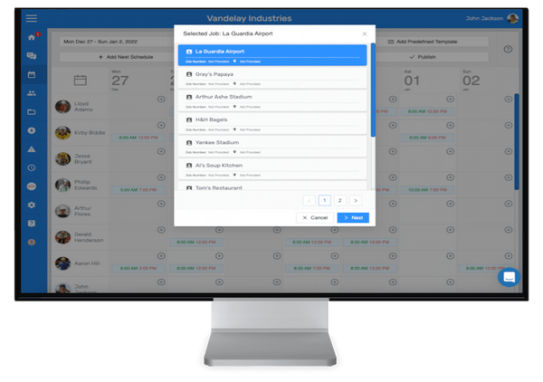 schedule jobs to employee shifts