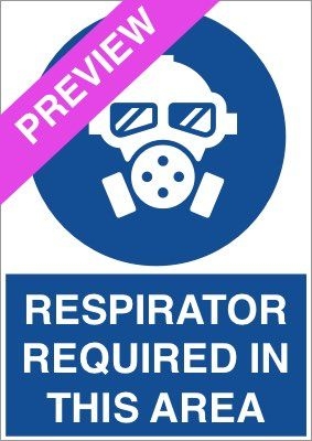 Respirator Required In This Area Blue Sign Free Download