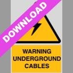 Warning Underground Cables Yellow Sign Free Download