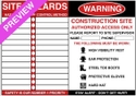 Construction Site Hazard Board | Free Download | Hourly Workforce Tracking