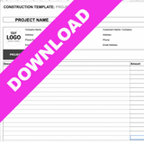 Construction Project Estimator Free Template