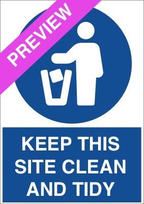 Keep This Site Clean And Tidy Blue Sign Free Download