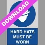 Hard Hats Must Be Worn Blue Sign Free Download