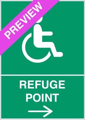 Refuge Point Right Green Sign Free Download