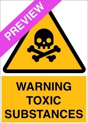 Warning Toxic Substances Yellow Sign Free Download