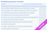 Free Scaffolding Inspection Checklist Template