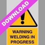 Warning Welding In Progress Yellow Sign Free Download