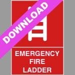 Emergency Fire Ladder Red Sign Free Download