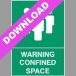 Warning Confined Space Green Sign Free Download