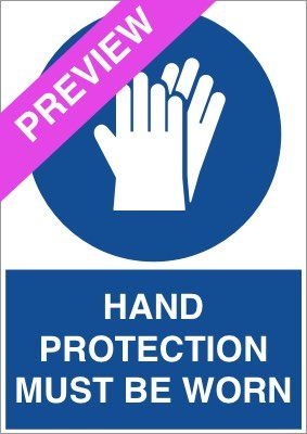 Hand Protection Must Be Worn Blue Sign Free Download