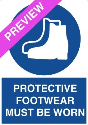 Protective Footwear Must Be Worn Blue Sign Free Download