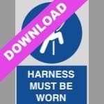 Harness Must Be Worn Blue Sign Free Download Variation