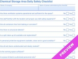 Chemical Storage Area Checklist Template