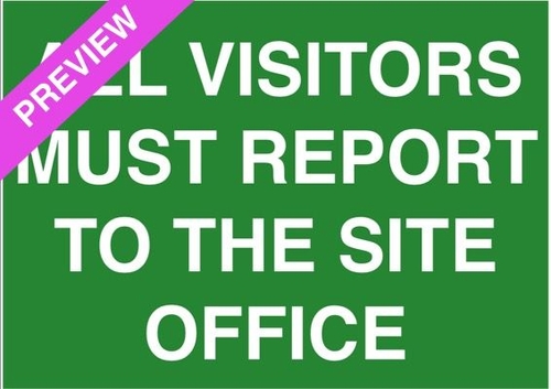 All Visitors Must Report To Office Sign | Downloadable File