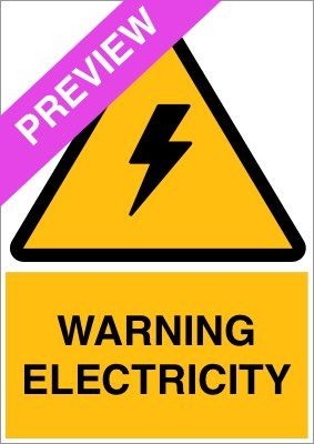 Warning Electricity Yellow Sign Free Download