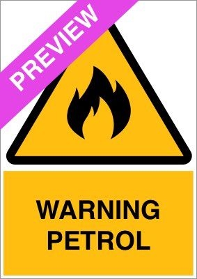Warning Petrol Yellow Sign Free Download