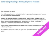 Letter Congratulating a Retiring Employee Template