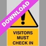 Visitors Must Check In Yellow Sign Free Download