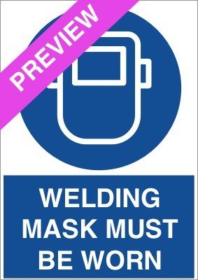 Welding Mask Must Be Worn Blue Sign Free Download